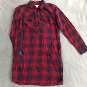 J. Crew flannel shirt dress.